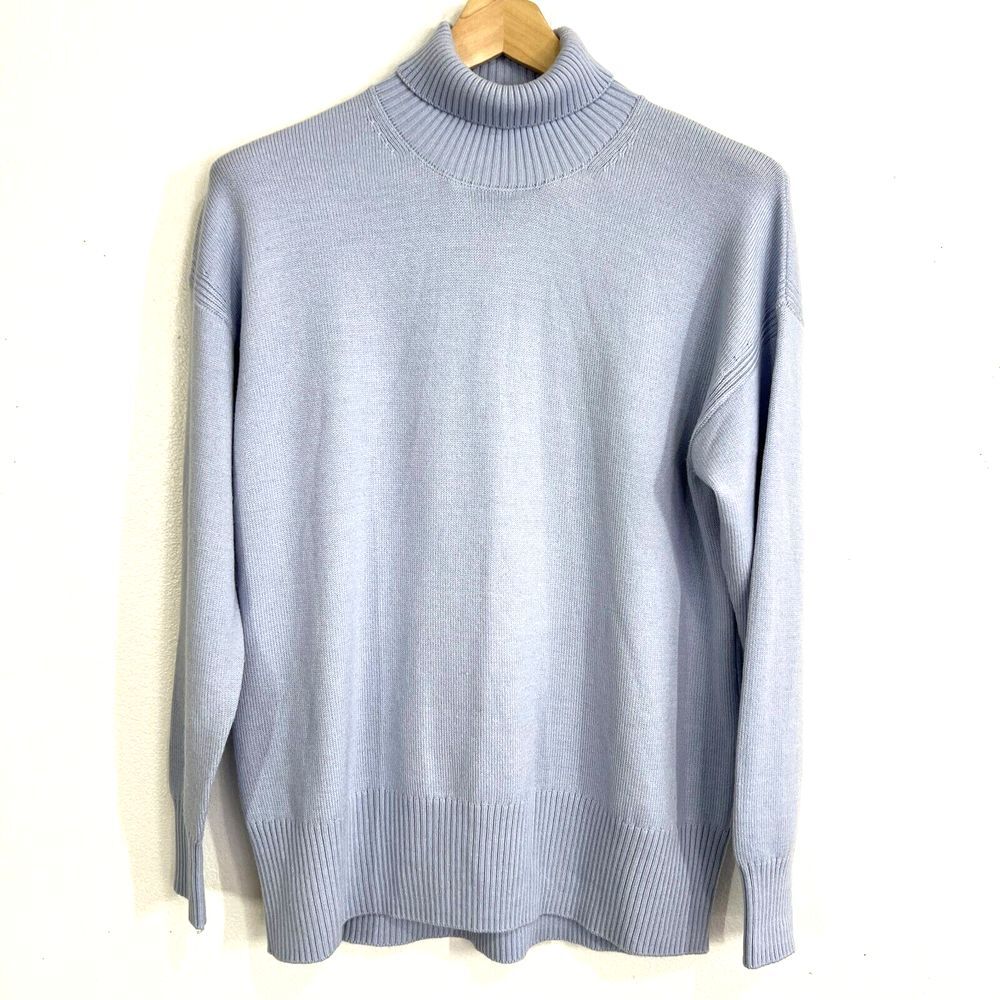 Nordstrom Merino Wool Blend Sweater Womens Medium Turtleneck Long Sleeve Classic